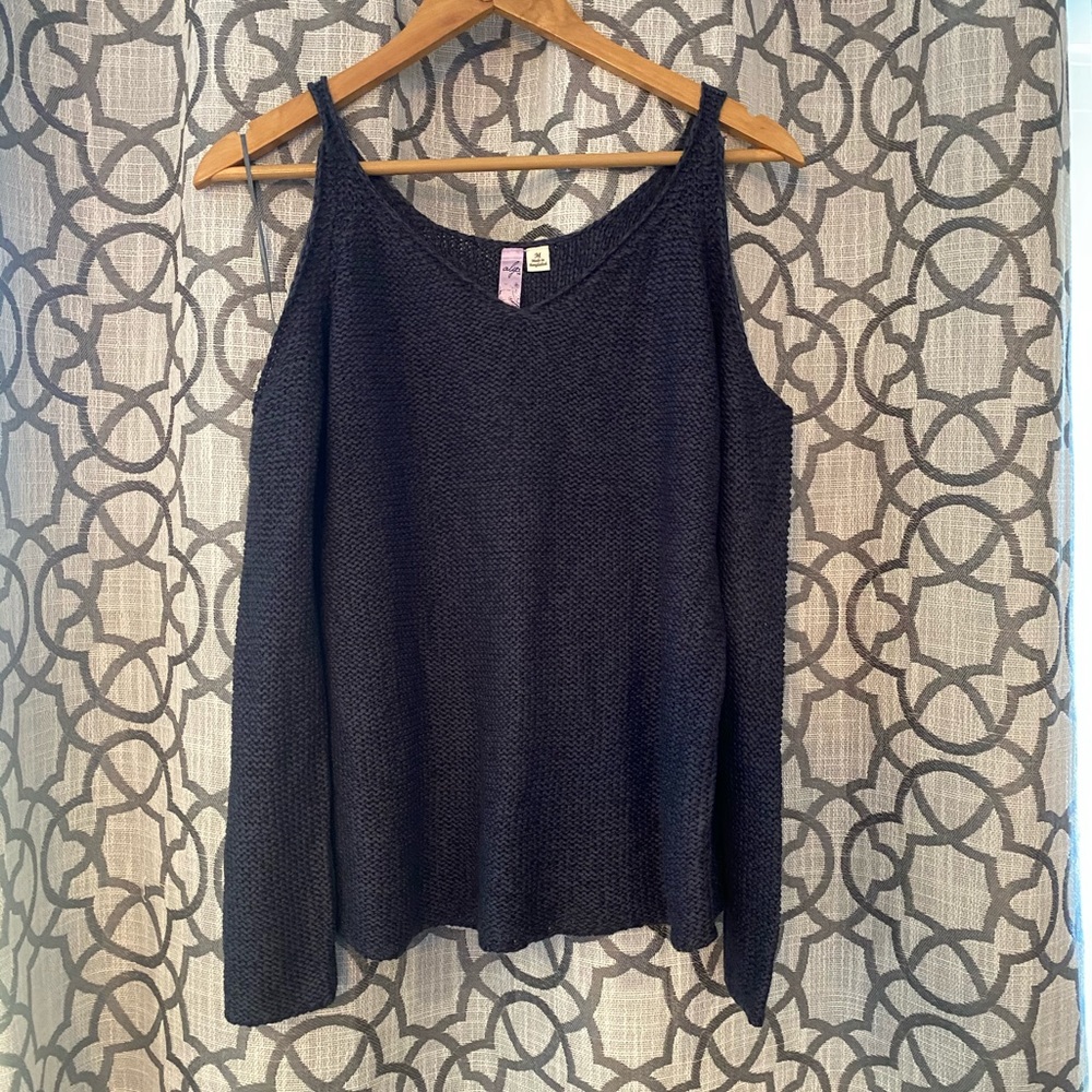 Cold shoulder sweater